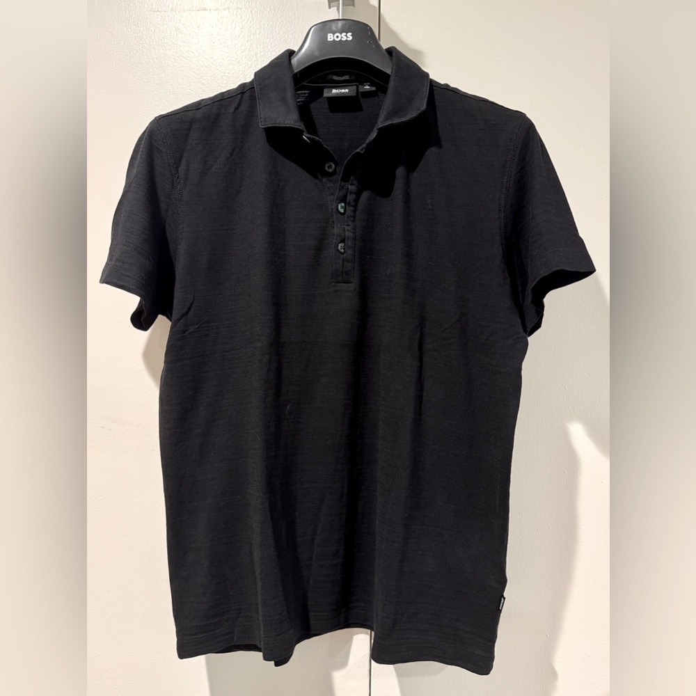 Hugo Boss Fontana 25 Cotton Polo Shirt in Black, L